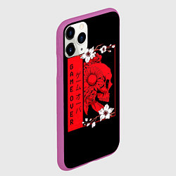Чехол iPhone 11 Pro матовый Игра Окончена Красный Череп, цвет: 3D-фиолетовый — фото 2