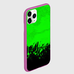 Чехол iPhone 11 Pro матовый САЛАТОВЫЕ НЕОНОВЫЕ БРЫЗГИ КРАСКИ, цвет: 3D-фиолетовый — фото 2