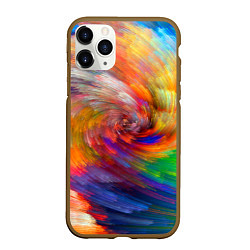 Чехол iPhone 11 Pro матовый MULTICOLORED SWIRLS, цвет: 3D-коричневый