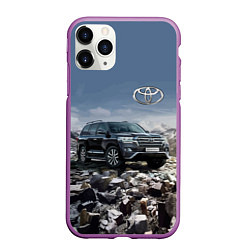 Чехол iPhone 11 Pro матовый Toyota Land Cruiser 200 V8, цвет: 3D-фиолетовый