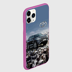 Чехол iPhone 11 Pro матовый Toyota Land Cruiser 200 V8, цвет: 3D-фиолетовый — фото 2