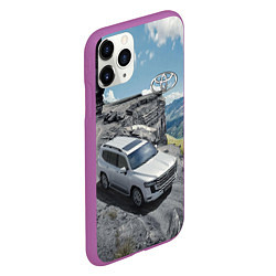 Чехол iPhone 11 Pro матовый Toyota Land Cruiser 300 Горная дорога, цвет: 3D-фиолетовый — фото 2