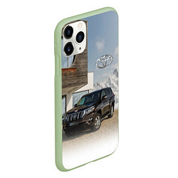 Чехол iPhone 11 Pro матовый Тoyota Land Cruiser Prado у горного коттеджа Mount, цвет: 3D-салатовый — фото 2
