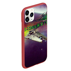 Чехол iPhone 11 Pro матовый Stellaris космический корабль в космосе, цвет: 3D-красный — фото 2