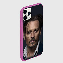 Чехол iPhone 11 Pro матовый Джонни Депп Johnny Depp, цвет: 3D-фиолетовый — фото 2