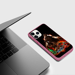 Чехол iPhone 11 Pro матовый BLOODBORNE Экспозиция боссов, цвет: 3D-малиновый — фото 2