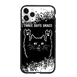 Чехол iPhone 11 Pro матовый Группа Three Days Grace и Рок Кот, цвет: 3D-черный