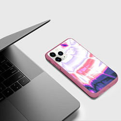 Чехол iPhone 11 Pro матовый Тай-дай Абстракция Tie-Dye, цвет: 3D-малиновый — фото 2