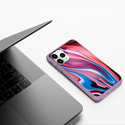 Чехол iPhone 11 Pro матовый Colorful river, цвет: 3D-сиреневый — фото 2