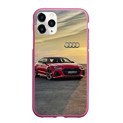 Чехол iPhone 11 Pro матовый Audi RS 7 на закате солнца Audi RS 7 at sunset, цвет: 3D-малиновый