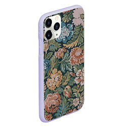 Чехол iPhone 11 Pro матовый Floral pattern Цветочный паттерн, цвет: 3D-светло-сиреневый — фото 2