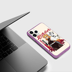 Чехол iPhone 11 Pro матовый КЛИНОК, РАССЕКАЮЩИЙ ДЕМОНОВ РЕНГОКУ, цвет: 3D-фиолетовый — фото 2