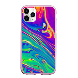 Чехол iPhone 11 Pro матовый Абстракция кислота, цвет: 3D-розовый