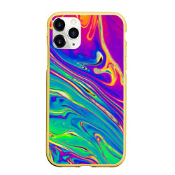 Чехол iPhone 11 Pro матовый Абстракция кислота, цвет: 3D-желтый