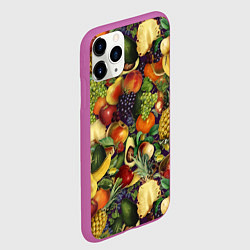 Чехол iPhone 11 Pro матовый Вкусные Летние Фрукты, цвет: 3D-фиолетовый — фото 2