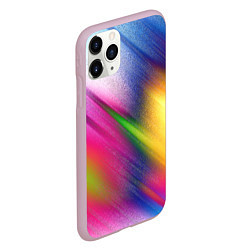 Чехол iPhone 11 Pro матовый Абстрактный разноцветный текстурированный фон, цвет: 3D-розовый — фото 2
