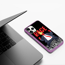 Чехол iPhone 11 Pro матовый Дональд Трамп - Ярость, цвет: 3D-фиолетовый — фото 2