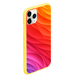 Чехол iPhone 11 Pro матовый Разноцветные цифровые волны, цвет: 3D-желтый — фото 2