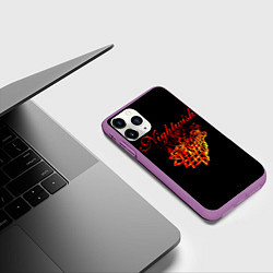 Чехол iPhone 11 Pro матовый Nightwish кельтский волк с горящей головой, цвет: 3D-фиолетовый — фото 2