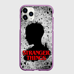 Чехол iPhone 11 Pro матовый Очень странные дела Stranger things, цвет: 3D-фиолетовый