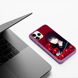 Чехол iPhone 11 Pro матовый Anime Camellia Аниме Красная Камелия, цвет: 3D-фиолетовый — фото 2