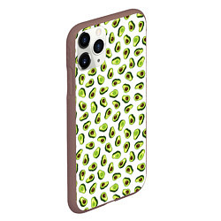 Чехол iPhone 11 Pro матовый Смешное авокадо на белом фоне, цвет: 3D-коричневый — фото 2