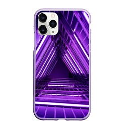Чехол iPhone 11 Pro матовый Неоновые лестницы - Фиолетовый, цвет: 3D-светло-сиреневый