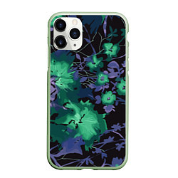 Чехол iPhone 11 Pro матовый Цветочная авангардная композиция, цвет: 3D-салатовый