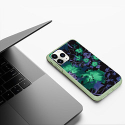 Чехол iPhone 11 Pro матовый Цветочная авангардная композиция, цвет: 3D-салатовый — фото 2