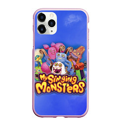 Чехол iPhone 11 Pro матовый My singing monsters поющие монстры, цвет: 3D-розовый