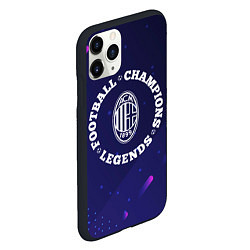 Чехол iPhone 11 Pro матовый Символ AC Milan и круглая надпись Football Legends, цвет: 3D-черный — фото 2