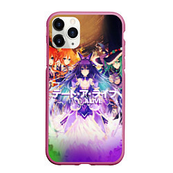 Чехол iPhone 11 Pro матовый Рандеву c жизнью Date A Live IV, цвет: 3D-малиновый