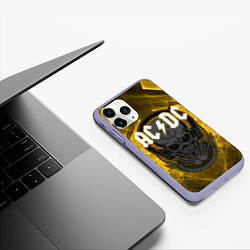 Чехол iPhone 11 Pro матовый AC DC SKULL ROCK, цвет: 3D-светло-сиреневый — фото 2