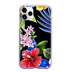 Чехол iPhone 11 Pro матовый Floral vanguard composition Летняя ночь Fashion tr, цвет: 3D-светло-сиреневый
