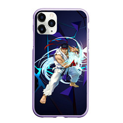 Чехол iPhone 11 Pro матовый Рю-Street Fighter, цвет: 3D-светло-сиреневый