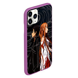 Чехол iPhone 11 Pro матовый Кирито и Асуна - Sword Art Online, цвет: 3D-фиолетовый — фото 2