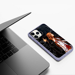 Чехол iPhone 11 Pro матовый Кирито и Асуна - Sword Art Online, цвет: 3D-светло-сиреневый — фото 2