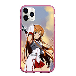 Чехол iPhone 11 Pro матовый Асуна Юки - Sword Art Online, цвет: 3D-малиновый