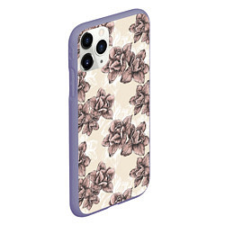 Чехол iPhone 11 Pro матовый Цветы Розы На Светлом Фоне, цвет: 3D-серый — фото 2