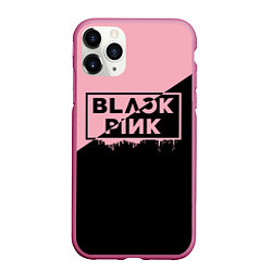 Чехол iPhone 11 Pro матовый BLACKPINK BIG LOGO, цвет: 3D-малиновый