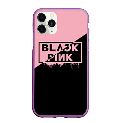 Чехол iPhone 11 Pro матовый BLACKPINK BIG LOGO, цвет: 3D-фиолетовый