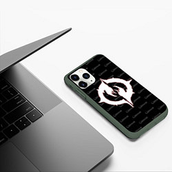 Чехол iPhone 11 Pro матовый Chaoseum Pattern Emblem, цвет: 3D-темно-зеленый — фото 2