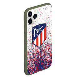 Чехол iPhone 11 Pro матовый Atletico madrid logo брызги красок, цвет: 3D-темно-зеленый — фото 2