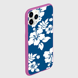 Чехол iPhone 11 Pro матовый Цветочный паттерн Минимализм, цвет: 3D-фиолетовый — фото 2