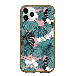 Чехол iPhone 11 Pro матовый Цветы Тропические Орхидеи, цвет: 3D-коричневый