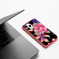 Чехол iPhone 11 Pro матовый Сон в летнюю ночь Beautiful flower, цвет: 3D-красный — фото 2