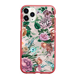 Чехол iPhone 11 Pro матовый Color floral pattern Expressionism Summer, цвет: 3D-красный