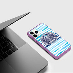Чехол iPhone 11 Pro матовый Синий крабик, цвет: 3D-фиолетовый — фото 2