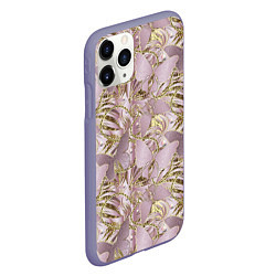 Чехол iPhone 11 Pro матовый Золотистые бабочки, цвет: 3D-серый — фото 2