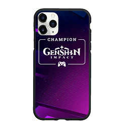 Чехол iPhone 11 Pro матовый Genshin Impact Gaming Champion: рамка с лого и джо, цвет: 3D-черный